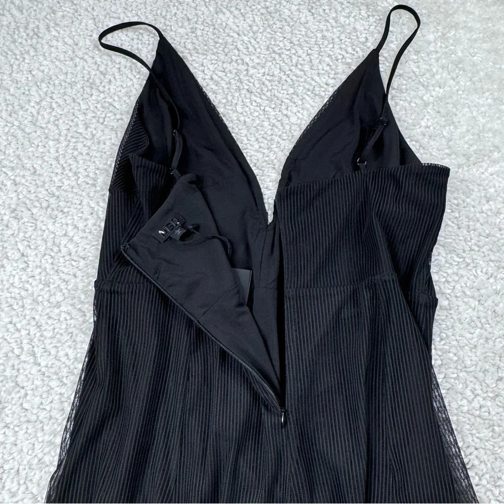 Revolve NBD Aida Dress in Black. Romantic Plunge Low Cut Neck Mini Dress. Large - Picture 7 of 14